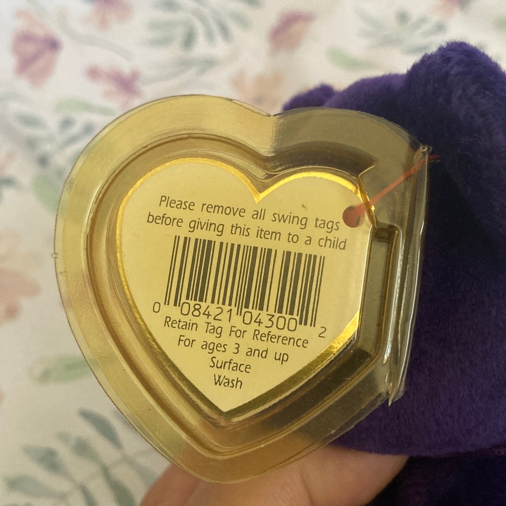 TY Beanie Baby Princess Diana the Purple Teddy Bear 1997 Retired  With Tags - Picture 5 of 5